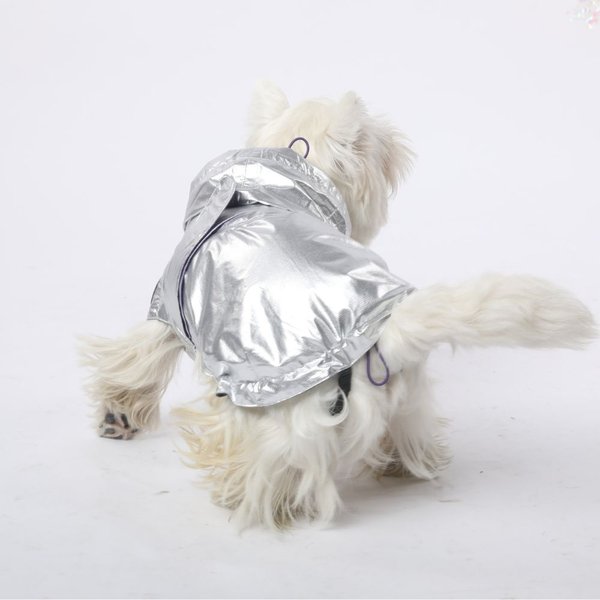 Show full view: Pebot Alita Hooded Dog & Cat Raincoat, Silver, 16 slide 5 of 5