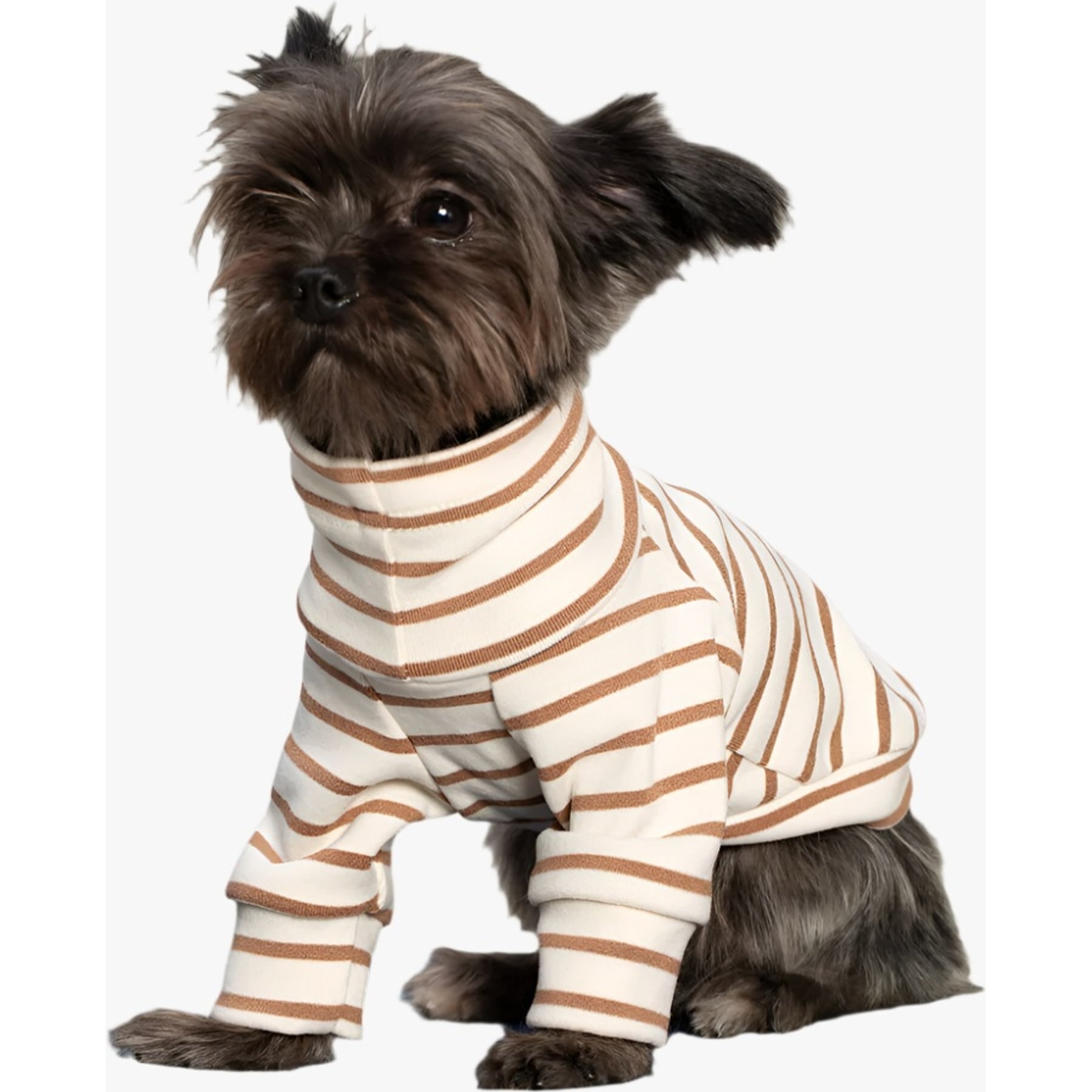 Pebot Buttercup Dog & Cat Fleece, Brown / Ivory Stripe, 8