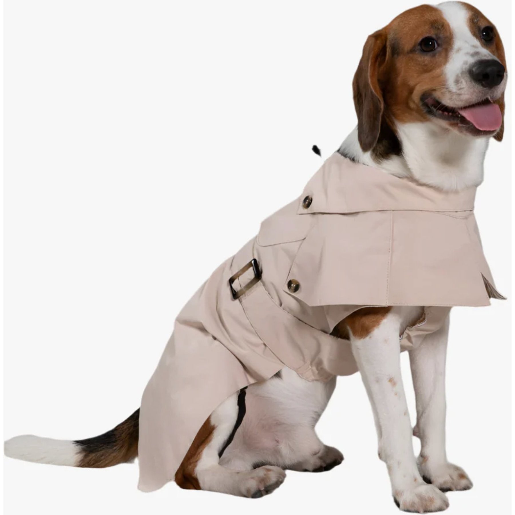 Pebot Cyberry Dog & Cat Windbreaker Trench, Tan, 16