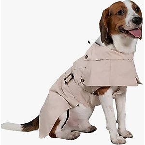 Pebot Cyberry Dog & Cat Windbreaker Trench, Tan, 26
