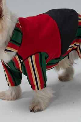 Show full view: Pebot Falcon 2 Dog & Cat Harness Onesie, Neon Red/Stripe, 10 slide 3 of 4