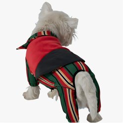 Pebot Falcon 2 Dog & Cat Harness Onesie, Neon Red/Stripe, 18