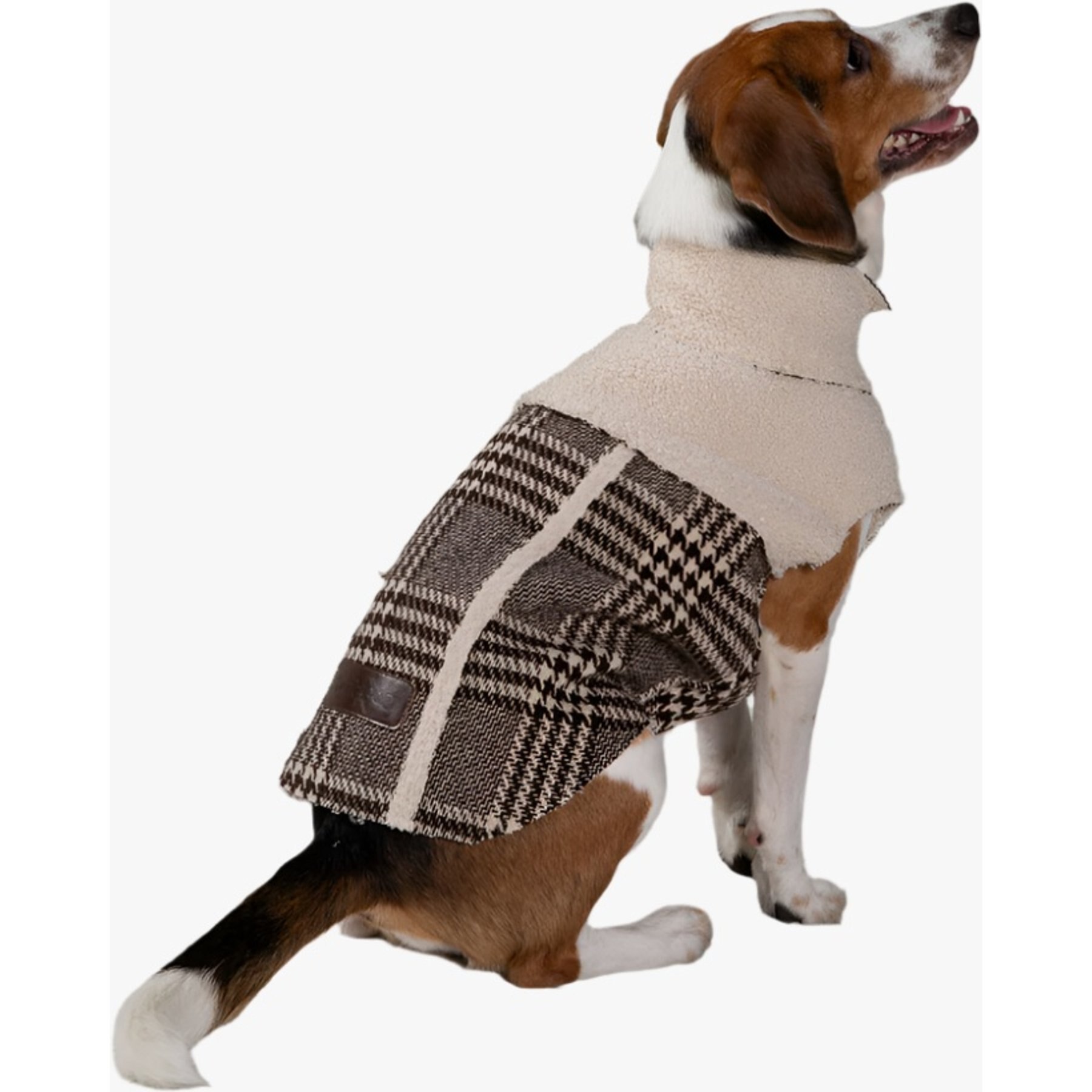 Pebot Grover Dog & Cat Vest, Brown Plaid, 20