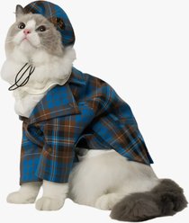 Pebot King Dog & Cat Blazer & Beret, Blue Check, 10