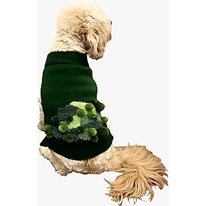 Pebot Moss Dog & Cat Sweater, Forest Green, 20