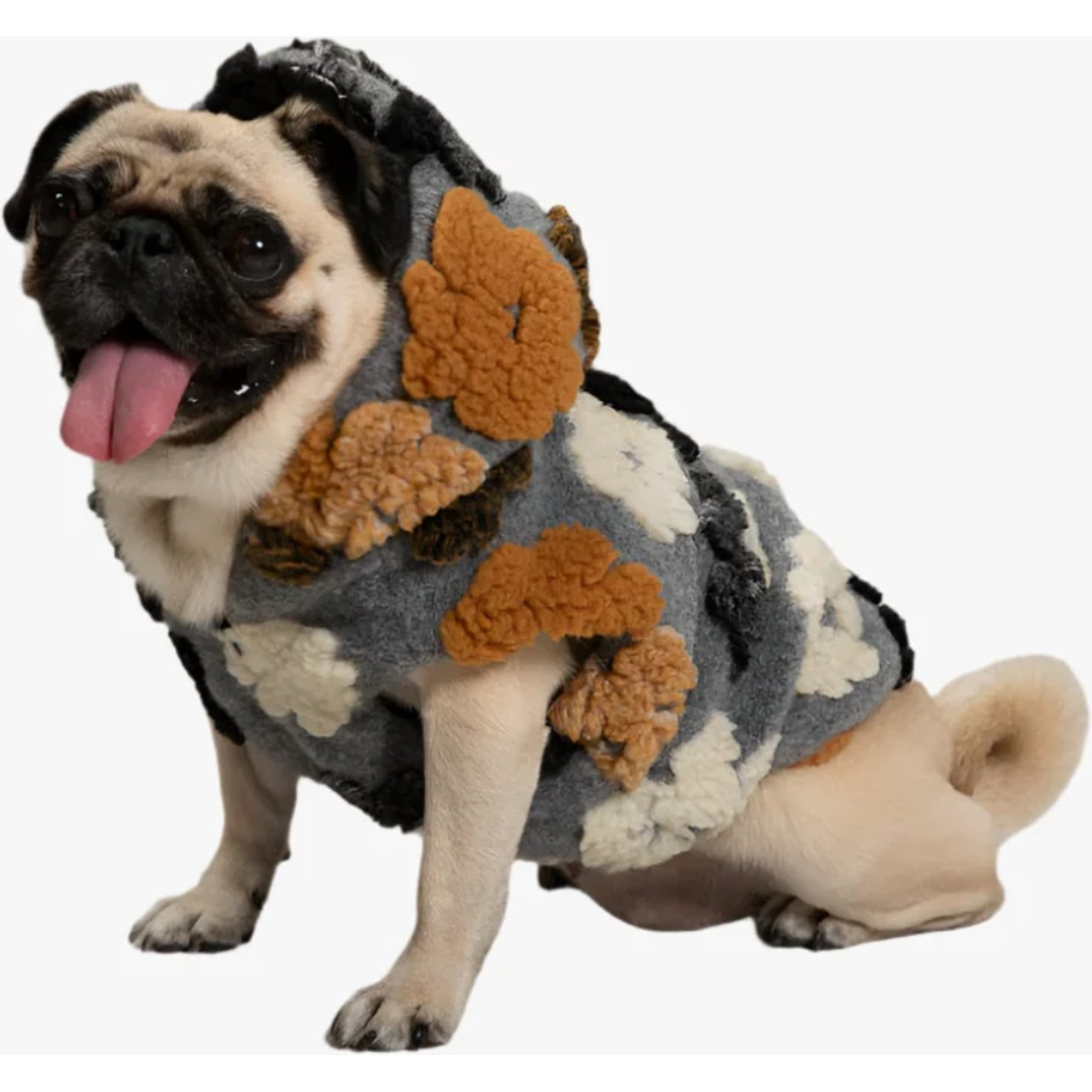 Pebot Poppy Reversible Dog & Cat Vest, Black Floral, 8