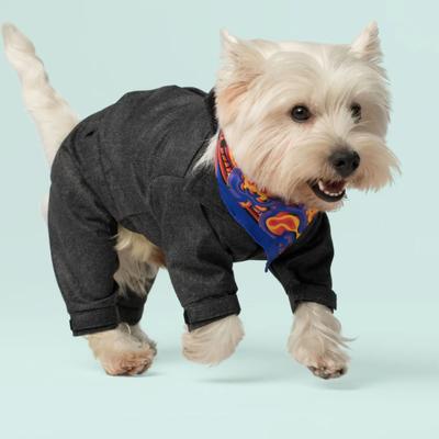 Show full view: Pebot Royal Dog & Cat Jumpsuit, Dark Grey Herringbone, 24 slide 4 of 5