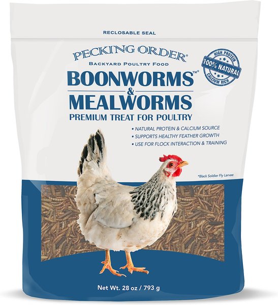 Show full view: Pecking Order Boonworms & Mealworms Chicken treat, 28-oz bag slide 1 of 1