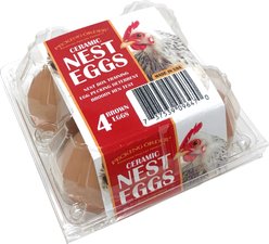 Pecking Order Ceramic Chicken Nest Eggs, 4 count