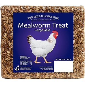 Pecking Order Mealworm Mini Cake Chicken Treat, 20-oz bag