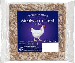 Pecking Order Mealworm Mini Cake Chicken Treat, 4-oz bag
