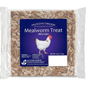 Pecking Order Mealworm Mini Cake Chicken Treat, 4-oz bag