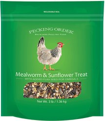 Pecking Order Mealworm & Sunflower Chicken Treat, 3-lb bag