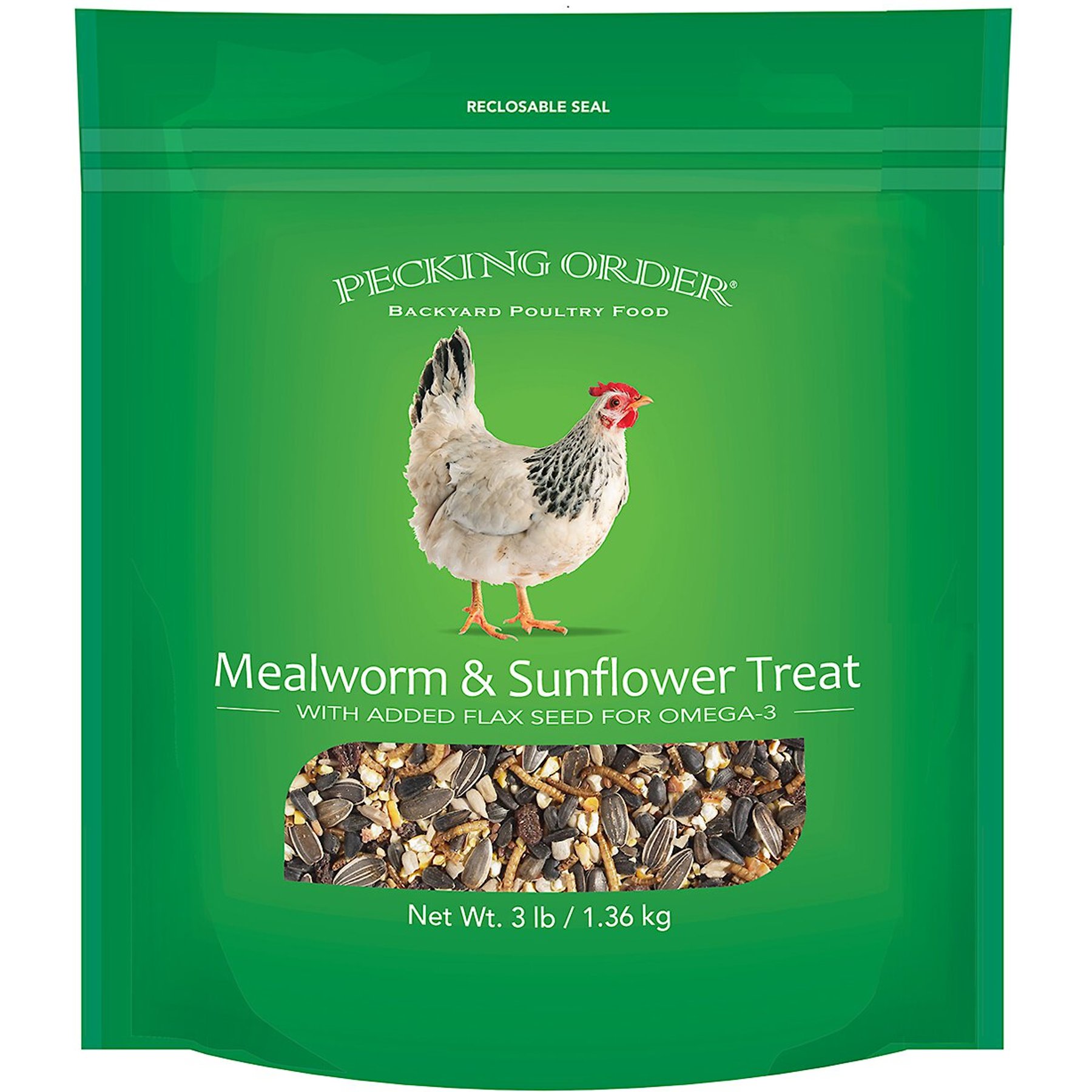 Pecking Order Mealworm & Sunflower Chicken Treat, 3-lb bag