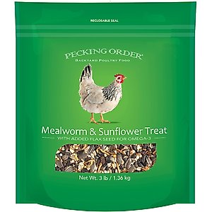 Pecking Order Mealworm & Sunflower Chicken Treat, 3-lb bag
