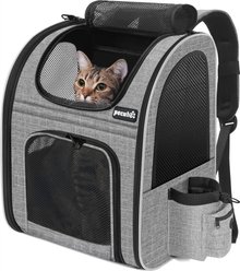 Pecute Breathable Mesh Backpack Dog & Cat Carrier, Grey