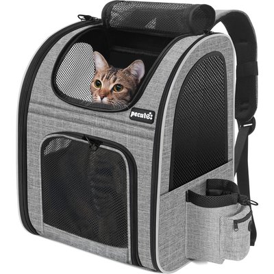 Pecute Pecute Breathable Mesh Backpack Dog & Cat Carrier, Grey