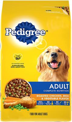 Show full view: Pedigree Adult Complete Nutrition Chicken Flavor Dry Dog Food + Homestyle Meals Prime Rib, Rice & Vegetable Flavor in Gravy & Roasted Chicken, Rice & Vegetable Flavor in Gravy Canned Soft Wet Food Variety Pack slide 2 of 10