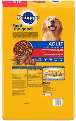 Show full view: Pedigree Adult Complete Nutrition Steak Flavor Dry Dog Food + Choice Cuts In Gravy Canned Soft Wet Food, with Beef slide 3 of 10