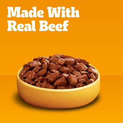 Show full view: Pedigree Adult Complete Nutrition Steak Flavor Dry Dog Food + Choice Cuts In Gravy Canned Soft Wet Food, with Beef slide 9 of 10