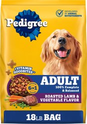 Pedigree Adult High Protein Roasted Lamb & Vegetable Flavor Dry Dog Food, 18-lb bag