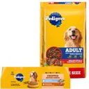 Pedigree Adult Steak Flavor Dry Dog Food + Chopped Ground Dinner Canned Wet Food Combo with Chicken, Liver & Beef & Beef, Bacon & Cheese Flavor Variety Pack