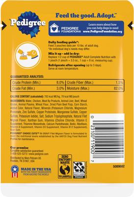 Show full view: Pedigree Choice Cuts Filet Mignon Flavor in Gravy Wet Dog Food, 3.5-oz pouch, bundle of 32  slide 4 of 12