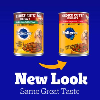 Show full view: Pedigree Choice Cuts in Gravy Steak & Vegetable Flavor + Country Stew Canned Dog Food slide 3 of 10
