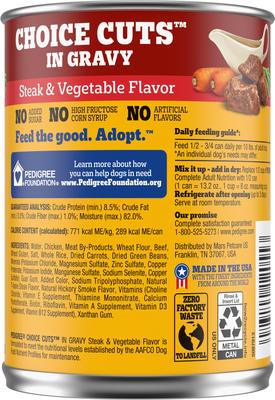 Show full view: Pedigree Choice Cuts in Gravy Steak & Vegetable Flavor + Country Stew Canned Dog Food slide 4 of 10