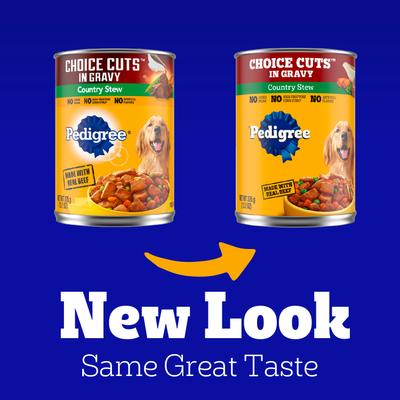 Show full view: Pedigree Choice Cuts in Gravy Steak & Vegetable Flavor + Country Stew Canned Dog Food slide 7 of 10