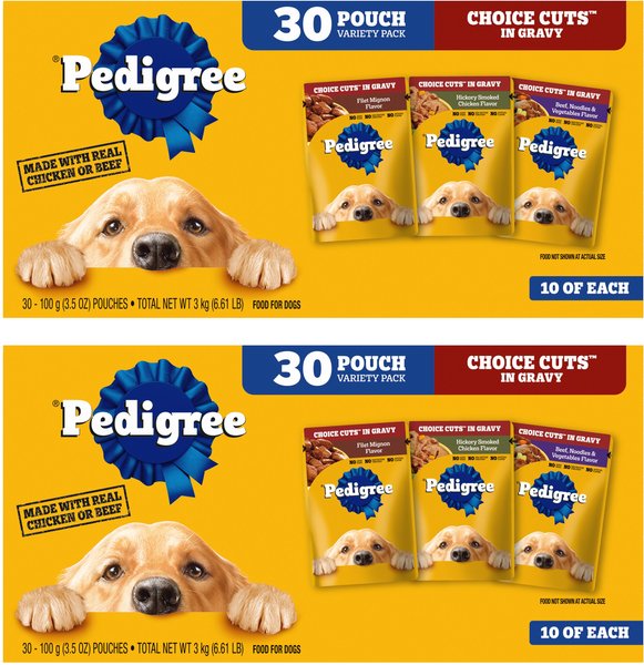 Pedigree Choice Cuts in Gravy Variety Pack Adult Wet Dog Food, 3.5-oz pouch, case of 30