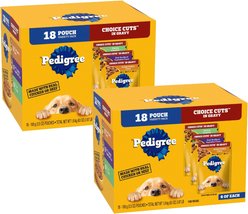 Pedigree Choice Cuts in Gravy Variety Pack Adult Wet Dog Food, 3.5-oz pouch, case of 18