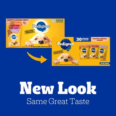 Show full view: Pedigree Choice Cuts in Gravy Variety Pack + Chopped Ground Dinner Variety Pack Adult Wet Dog Food Pouches slide 7 of 10