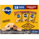 Pedigree Choice Cuts in Gravy Variety Pack, Hickory Smoked Chicken Flavor, Grilled Chicken Flavor in Sauce & Filet Mignon Flavor in Gravy Adult Wet Dog Food Pouches, 3.5-oz, pack of 18