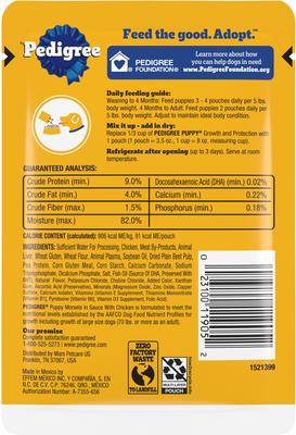Show full view: Pedigree Choice Cuts Puppy Morsels in Sauce with Chicken Wet Dog Food, 3.5-oz pouch, bundle of 32  slide 4 of 12