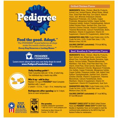Show full view: Pedigree Choice Cuts Variety Pack Beef & Chicken Adult Wet Dog Food, 3.5-oz pouch, case of 8 slide 3 of 11