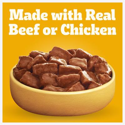Show full view: Pedigree Choice Cuts Variety Pack Beef & Chicken Adult Wet Dog Food, 3.5-oz pouch, case of 8 slide 5 of 11
