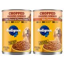 Pedigree Chopped Ground Dinner Beef, Bacon & Cheese Flavor + Chicken Canned Dog Food