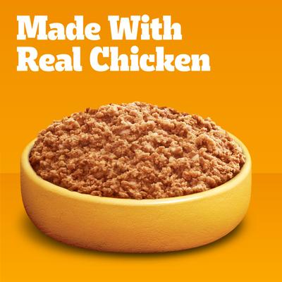 Show full view: Pedigree Chopped Ground Dinner Beef, Bacon & Cheese Flavor + Chicken Canned Dog Food slide 9 of 10