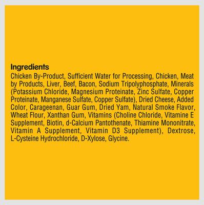 Show full view: Pedigree Chopped Ground Dinner Beef, Bacon & Cheese Flavors Wet Dog Food, 3.5-oz pouch, bundle of 32  slide 5 of 8