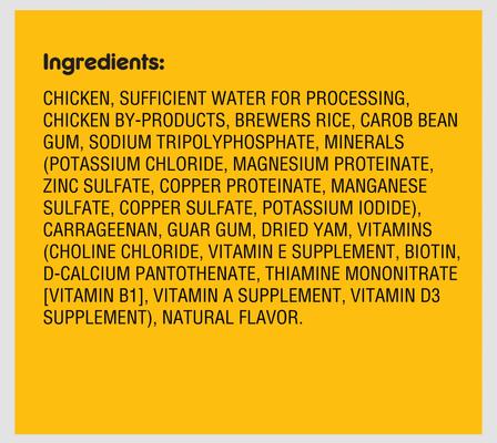 Show full view: Pedigree Chopped Ground Dinner Chicken & Rice Dinner Canned Dog Food, 13.2-oz can, bundle of 24  slide 7 of 11