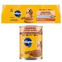 Pedigree Chopped Ground Dinner Combo with Chicken, Liver & Beef & Beef, Bacon & Cheese Flavor Variety Pack + Beef, Bacon & Cheese Flavor Canned Wet Dog Food