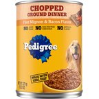 Pedigree Chopped Ground Dinner Filet Mignon & Bacon Flavor Adult Canned Wet Dog Food, 13.2-oz can, case of 12