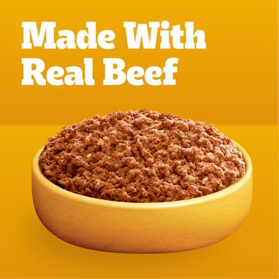 Show full view: Pedigree Chopped Ground Dinner Variety Pack Featuring Bacon Wet Dog Food, 3.5-oz pouch, bundle of 16  slide 8 of 12