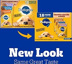 Pedigree Chopped Ground Dinner Variety Pack with Chicken, Beef & Bacon Wet Dog Food, 3.5-oz pouch, bundle of 36  slide 2 of 9