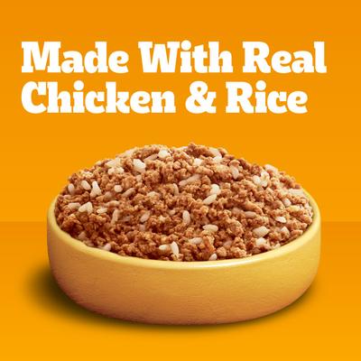 Show full view: Pedigree Chopped Ground Dinner Weight Management Chicken & Rice Flavor Adult Canned Wet Dog Food, 13.2-oz can, case of 12 slide 4 of 11