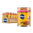Pedigree Chopped Ground Dinner with Beef Adult Canned Wet Dog Food, 13.2-oz can, case of 12