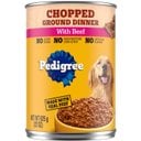Pedigree Chopped Ground Dinner with Beef Adult Canned Wet Dog Food, 22-oz can, case of 12