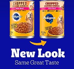 Pedigree Chopped Ground Dinner with Beef Adult Canned Wet Dog Food, 22-oz can, bundle of 24  slide 2 of 8