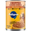 Pedigree Chopped Ground Dinner with Chicken Adult Canned Wet Dog Food, 22-oz can, bundle of 24 